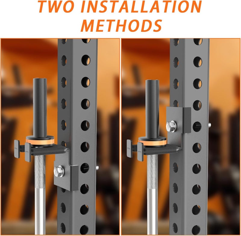 J Bryant Barbell Holder for 2x2 & 3x3 Power Racks, No Drilling Required – Heavy-Duty Steel Barbell Storage Rack with Protective Padding, Fits 5/8''-1'' Holes – Secure & Space-Saving Gym Equipment Organizer - Image 4